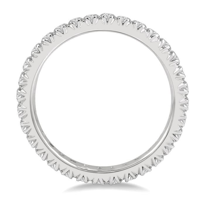 1 Ctw Round Cut Diamond Eternity Wedding Band in 14K White Gold
