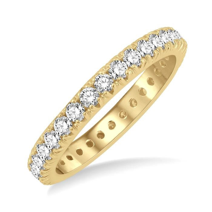 1 Ctw Round Cut Diamond Eternity Wedding Band in 14K Yellow Gold