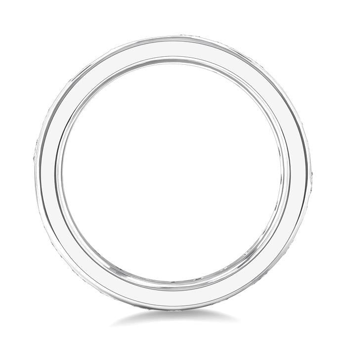1 1/2 Ctw Channel Round Cut Diamond Eternity Wedding Band in 14K White Gold