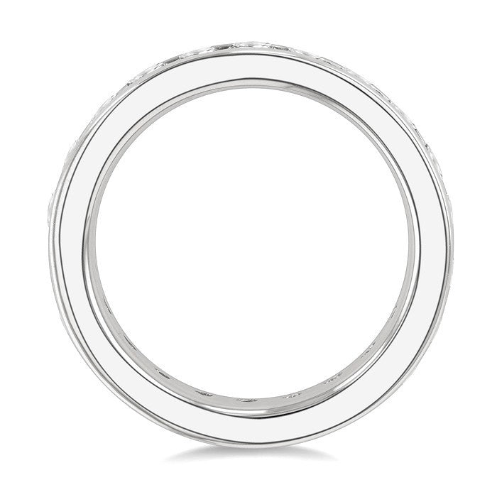 2 Ctw Channel Set Round Cut Diamond Eternity Wedding Band in 14K White Gold