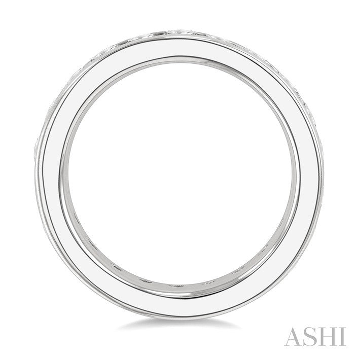 2 Ctw Channel Set Round Cut Diamond Eternity Wedding Band in 14K White Gold