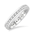 1 Ctw Channel Round Cut Diamond Eternity Wedding Band in 14K White Gold