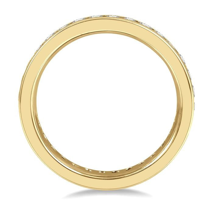 1 Ctw Channel Round Cut Diamond Eternity Wedding Band in 14K Yellow Gold