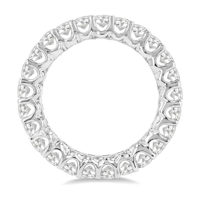 3 Ctw Eternity Oval Cut Diamond Wedding Band in 14K White Gold