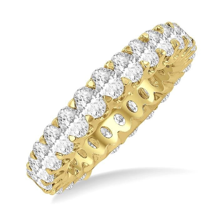 3 Ctw Eternity Oval Cut Diamond Wedding Band in 14K Yellow Gold