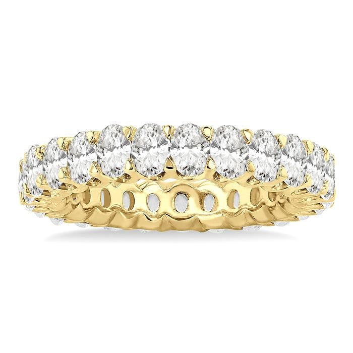 3 Ctw Eternity Oval Cut Diamond Wedding Band in 14K Yellow Gold