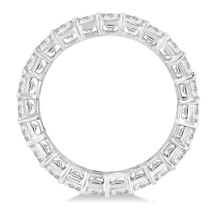 3 Ctw Eternity Princess Cut Diamond Wedding Band in 14K White Gold