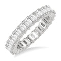 3 Ctw Eternity Emerald Cut Diamond Wedding Band in 14K White Gold