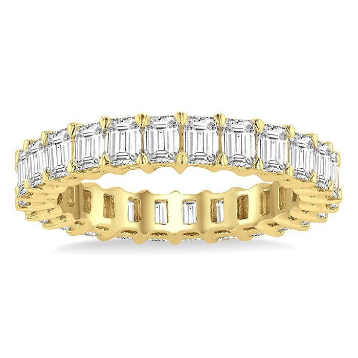 3 Ctw Eternity Emerald Cut Diamond Wedding Band in 14K Yellow Gold