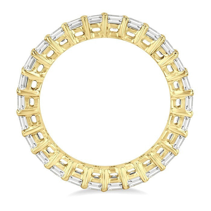 3 Ctw Eternity Emerald Cut Diamond Wedding Band in 14K Yellow Gold
