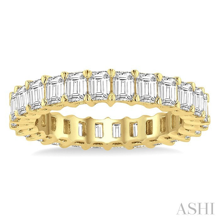 3 Ctw Eternity Emerald Cut Diamond Wedding Band in 14K Yellow Gold