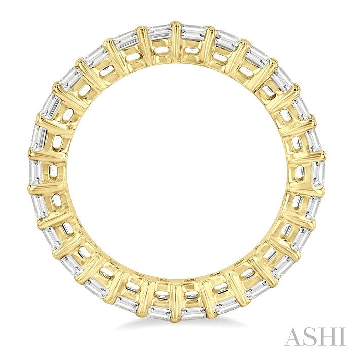 3 Ctw Eternity Emerald Cut Diamond Wedding Band in 14K Yellow Gold