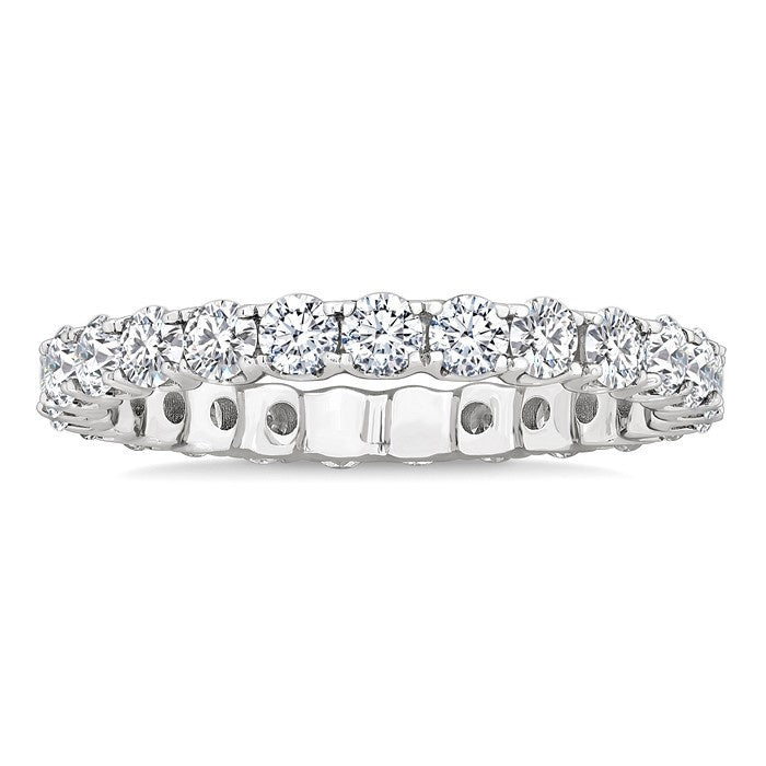 1 1/2 Ctw Round Cut Diamond Eternity Wedding Band in 14K White Gold