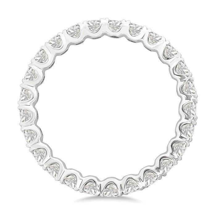 1 1/2 Ctw Round Cut Diamond Eternity Wedding Band in 14K White Gold