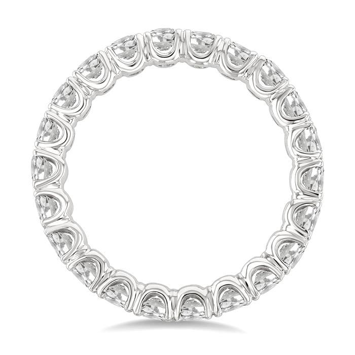 2 Ctw Round Cut Diamond Eternity Wedding Band in 14K White Gold