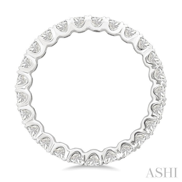 1 1/2 Ctw Round Cut Diamond Eternity Wedding Band in 14K White Gold