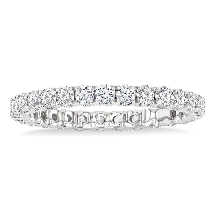 1 Ctw Round Cut Diamond Eternity Wedding Band in 14K White Gold
