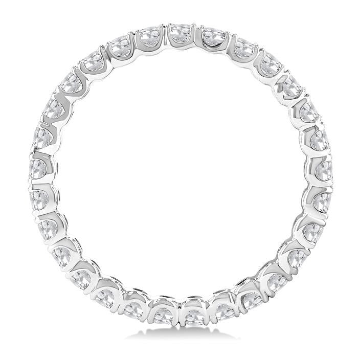 1 Ctw Round Cut Diamond Eternity Wedding Band in 14K White Gold