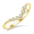 1/10 Ctw Graduated Wave Round Cut Diamond Fashion Ring in 10K Yellow Gold