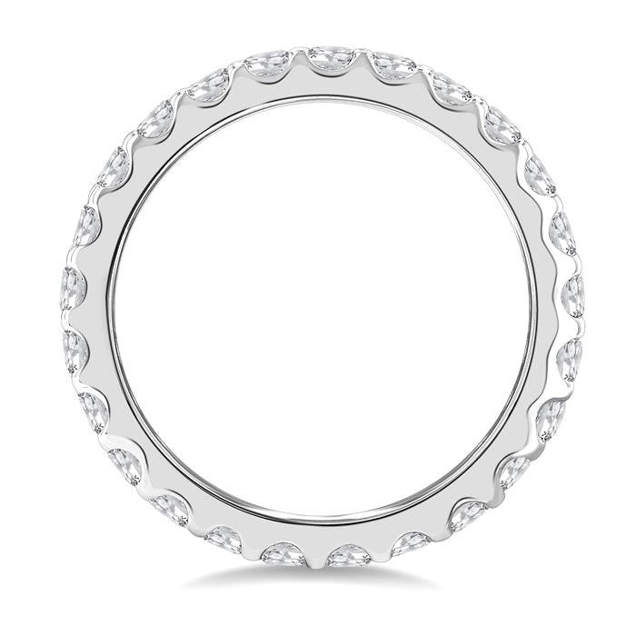 1 1/2 Ctw Round Cut Diamond Eternity Wedding Band in 14K White Gold