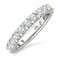 2 Ctw Round Cut Diamond Eternity Wedding Band in 14K White Gold