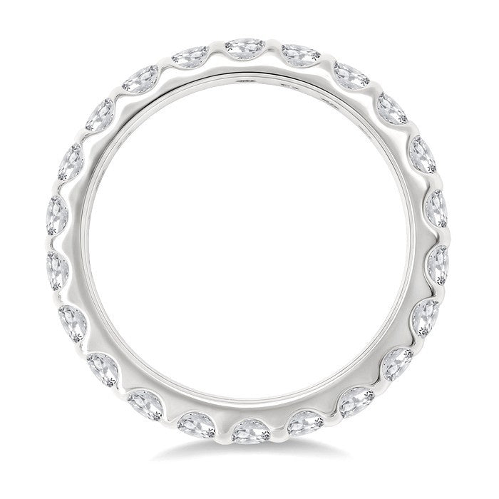 2 Ctw Round Cut Diamond Eternity Wedding Band in 14K White Gold