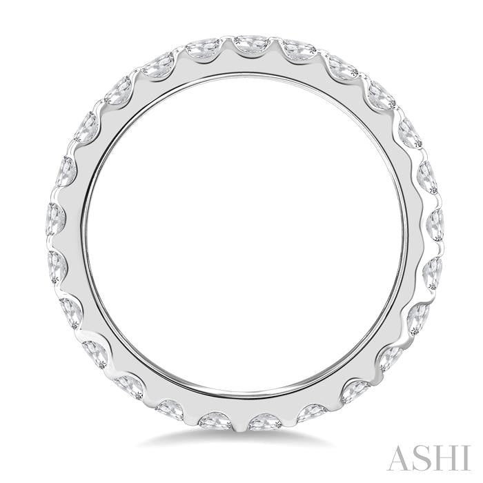 1 1/2 Ctw Round Cut Diamond Eternity Wedding Band in 14K White Gold