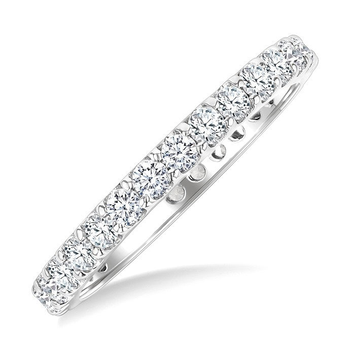 1 Ctw Round Cut Diamond Eternity Wedding Band in 14K White Gold