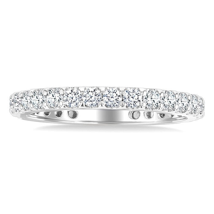 1 Ctw Round Cut Diamond Eternity Wedding Band in 14K White Gold