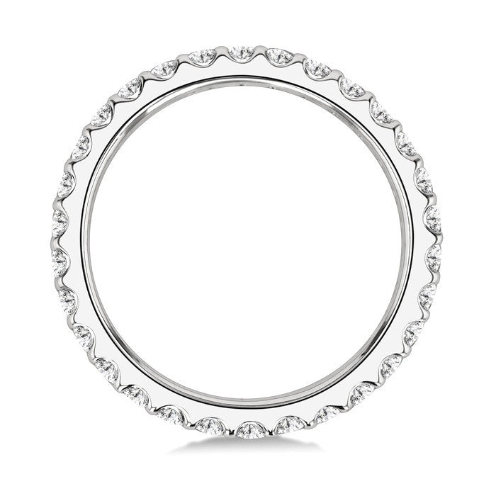 1 Ctw Round Cut Diamond Eternity Wedding Band in 14K White Gold