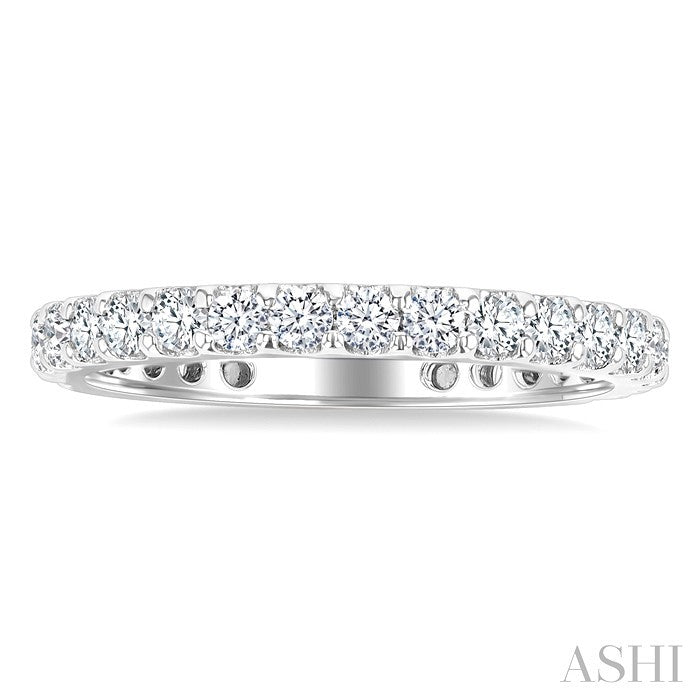 1 Ctw Round Cut Diamond Eternity Wedding Band in 14K White Gold