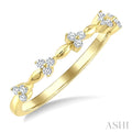 1/6 Ctw Round Cut Diamond Stackable Blossom Band in 10K Yellow Gold
