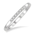 1/10 Ctw Straight Row Center Round Cut Diamond Stackable Fashion Petite Band in 10K White Gold