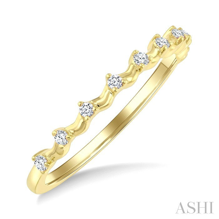1/10 Ctw Round Cut Diamond Stackable Band in 10K Yellow Gold