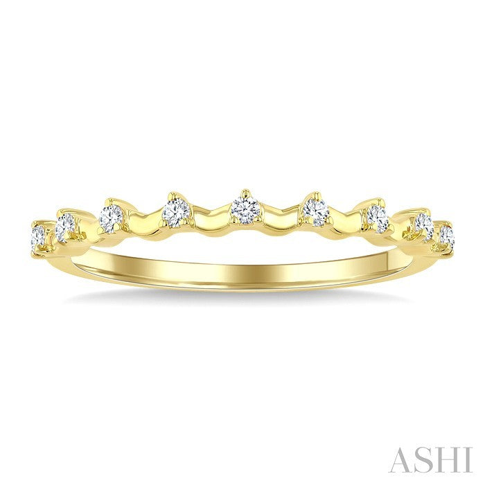 1/10 Ctw Round Cut Diamond Stackable Band in 10K Yellow Gold