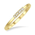 1/10 Ctw Baguette Diamond Stackable Petite Fashion Band in 10K Yellow Gold