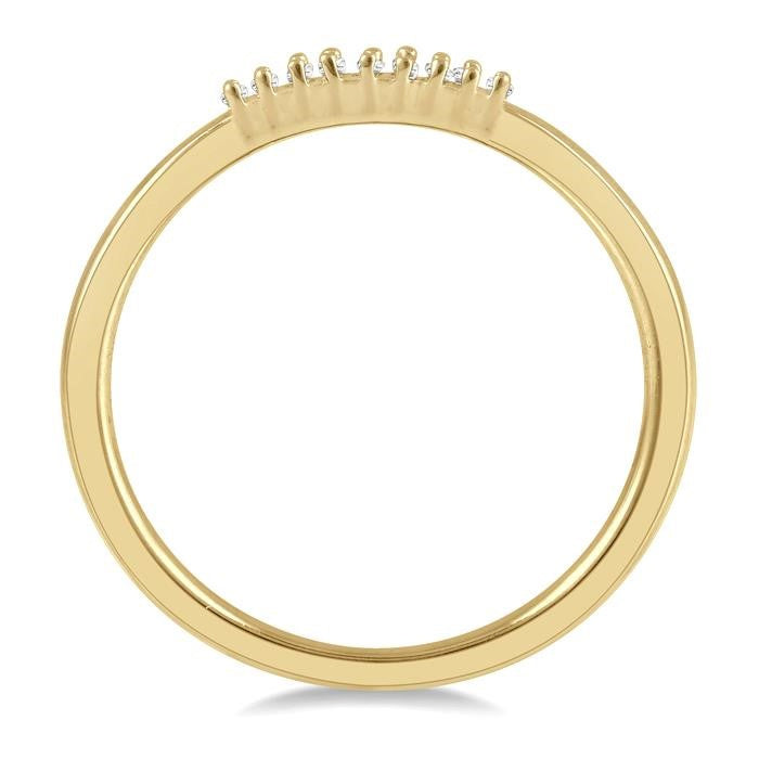 1/10 Ctw Baguette Diamond Stackable Petite Fashion Band in 10K Yellow Gold