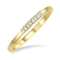 1/10 Ctw Baguette Diamond Stackable Petite Fashion Band in 10K Yellow Gold