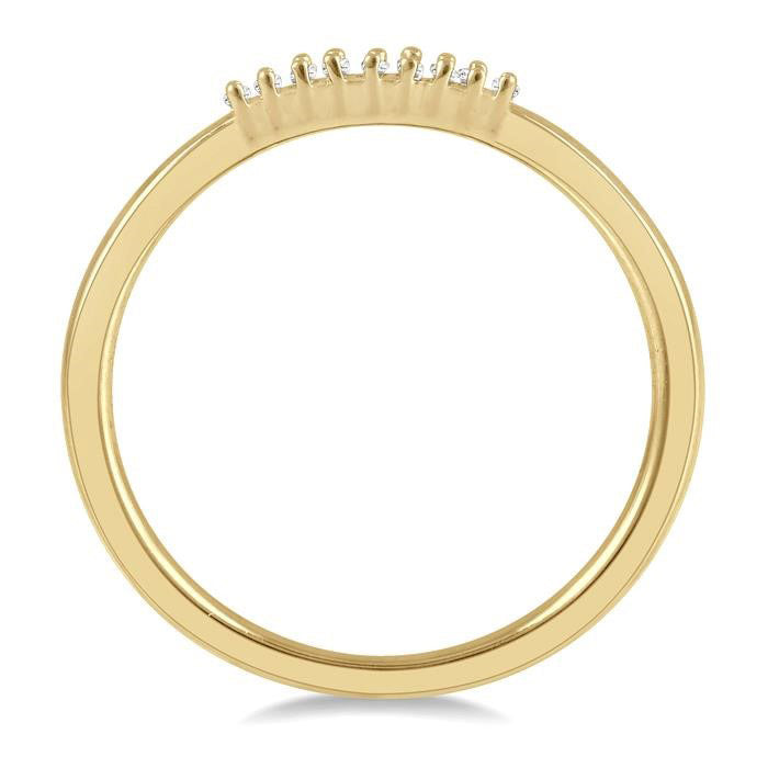1/10 Ctw Baguette Diamond Stackable Petite Fashion Band in 10K Yellow Gold