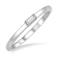 1/20 Ctw Baguette Diamond Stackable Petite Fashion Ring in 10K White Gold