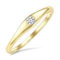 1/10 Ctw Round Cut Diamond Solitaire Ring in 10K Yellow Gold