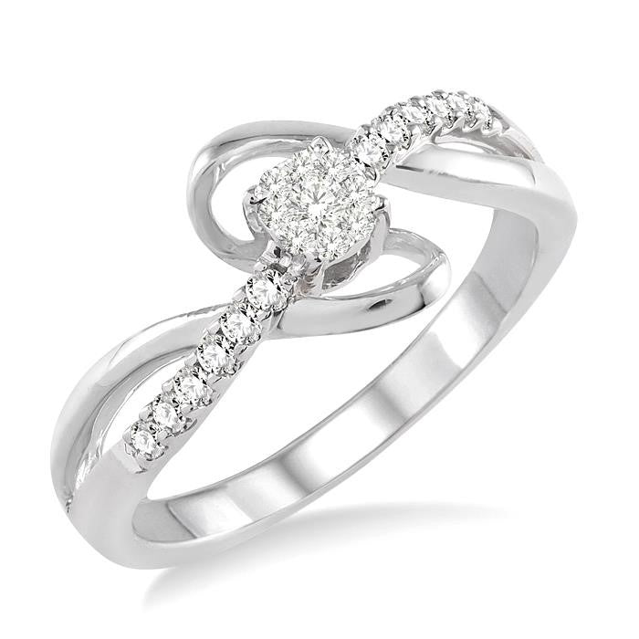 1/5 Ctw Shine Bright Round Cut Diamond Ring in 14K White Gold