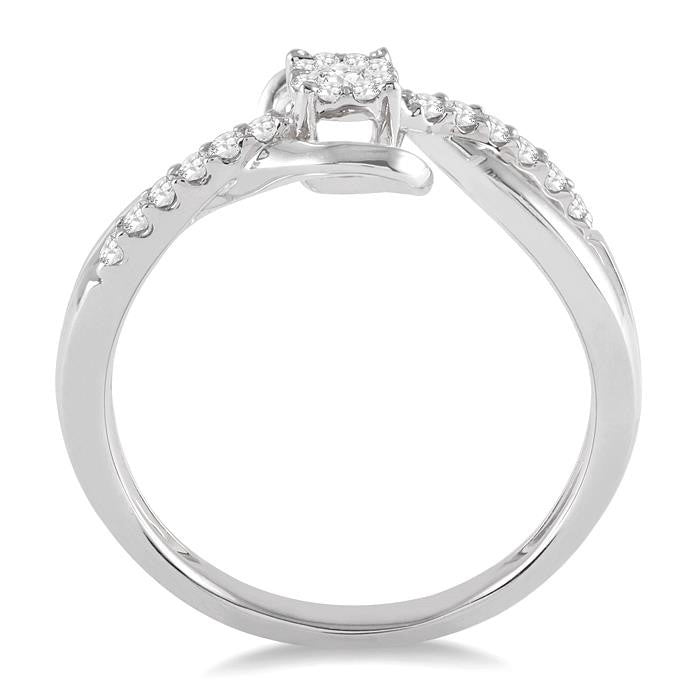 1/5 Ctw Shine Bright Round Cut Diamond Ring in 14K White Gold