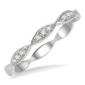 1/10 Ctw Marquise Lattice Round Cut Diamond Stackable Band in 14K White Gold