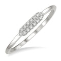 1/20 Ctw Pointed Pod Round Cut Diamond Stackable Petite Fashion Ring in 10K White Gold