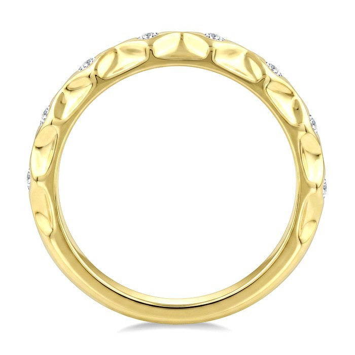 1/5 Ctw Round Cut Diamond Stackable Fashion Band in 10K Yellow Gold