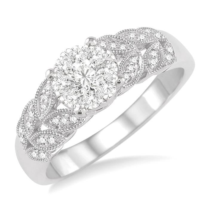 1/3 Ctw Shine Bright Round Cut Diamond Ring in 10K White Gold