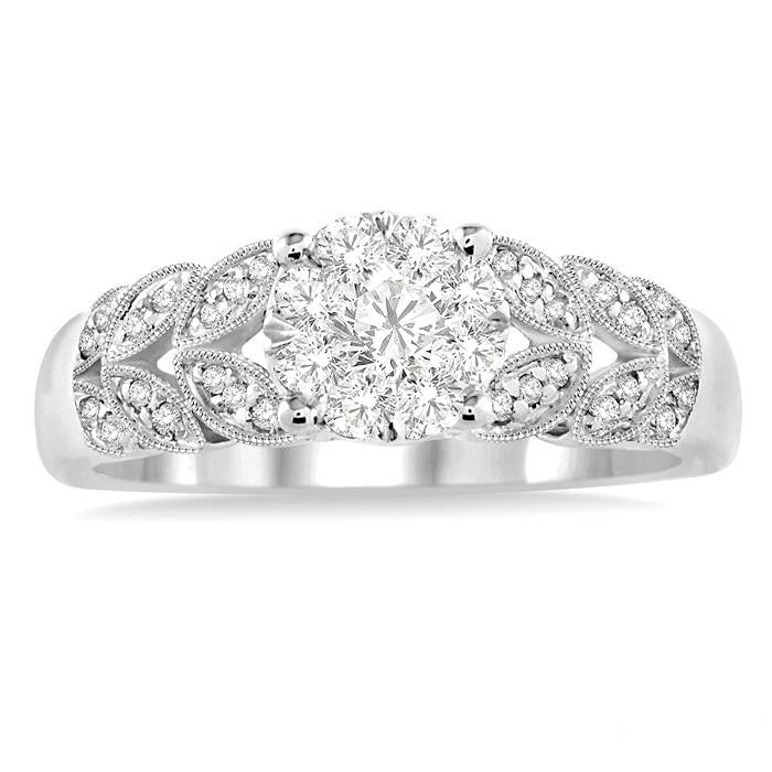 Shine Bright 10K White Gold .33 Ctw Diamond Ring