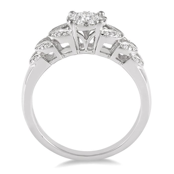 1/3 Ctw Shine Bright Round Cut Diamond Ring in 10K White Gold