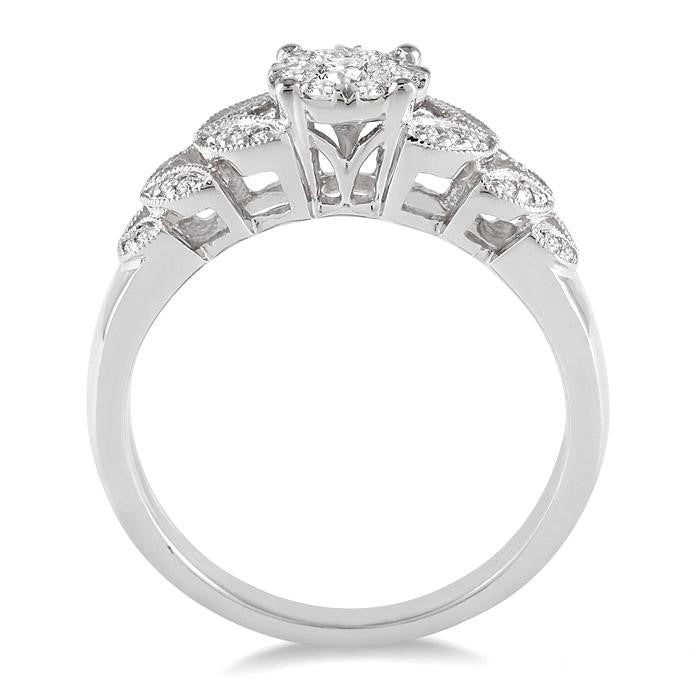 Shine Bright 10K White Gold .33 Ctw Diamond Ring